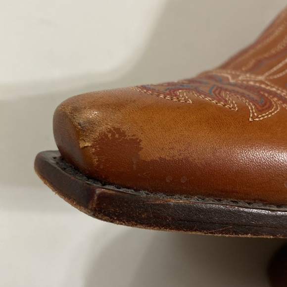 Lucchese Charlie 1 Horse Western Heeled Mules Pecan Brown Leather Size 8 - Picture 6 of 14